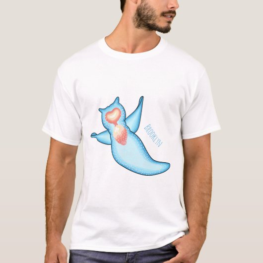 Zee engel cartoon illustratie t-shirt (Voorkant)