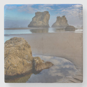 Zee-erosieformaties op Bandon Beach in Bandon, Ore Stenen Onderzetter