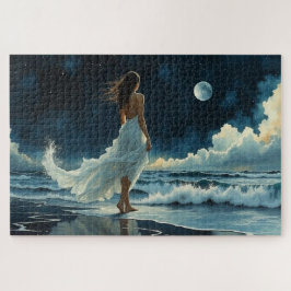 Zee-escapade onder de maan | Kustkunst Legpuzzel