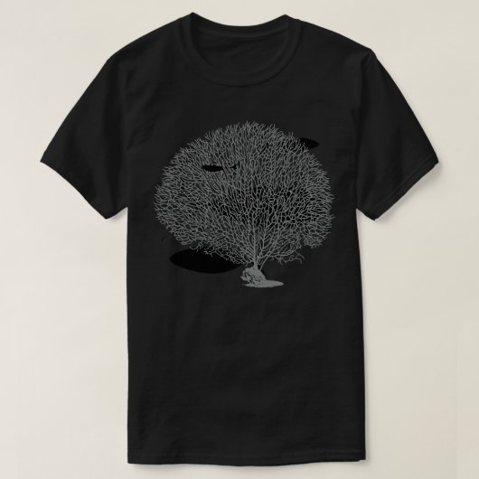 Zee fan koraal met Abstracte vis T-shirt (Design voorkant)