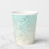 Zee Foam Beach Wedding Dank je ID837 Papieren Bekers (Achterkant)