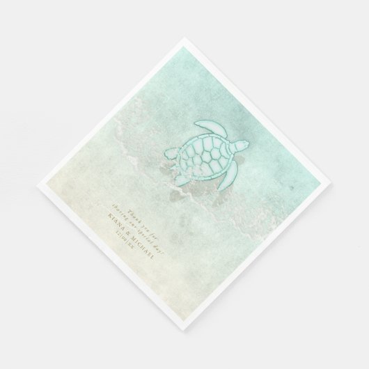 Zee Foam Beach Wedding Dank u V1 ID837 Servet (Hoek)