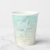 Zee Foam Beach Wedding Dank u V2 ID837 Papieren Bekers (Achterkant)