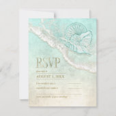 Zee Foam Beach Wedding ID837 RSVP Kaartje (Voorkant)