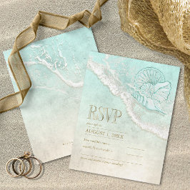 Zee Foam Beach Wedding ID837 RSVP Kaartje