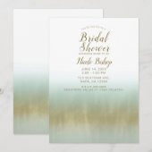 Zee Foam Gold White Elegant Beach Vrijgezellenfees Kaart (Voorkant / Achterkant)