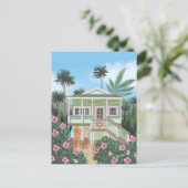Zee Foam Green Beach House Briefkaart (Staand voorkant)