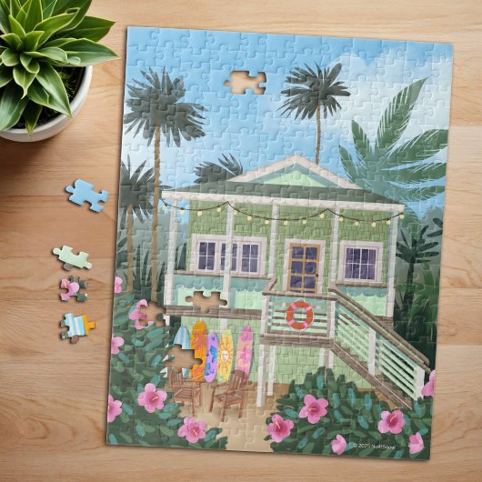 Zee Foam Green Beach House Legpuzzel