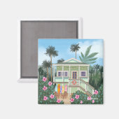 Zee Foam Green Beach House Magneet (Voorkant / Achterkant)