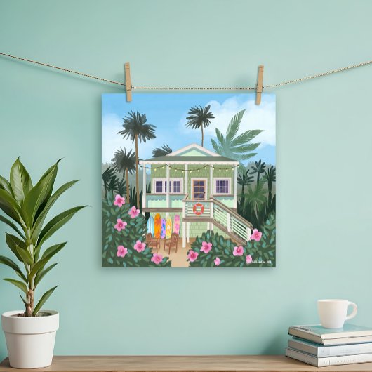 Zee Foam Green Beach House Poster