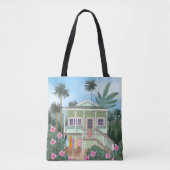 Zee Foam Green Beach House Tote Bag (Voorkant)