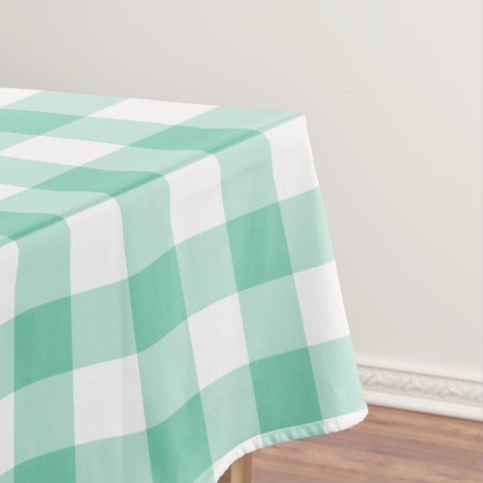 Zee Foam Green en White Gingham Tafelkleed (Voorbeeld)