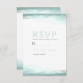 Zee Foam Groene Waterverf Modern Bruiloft RSVP (Voorkant / Achterkant)