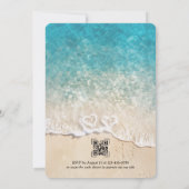 Zee Foam Hearts Beach bruiloft uitnodiging (Achterkant)