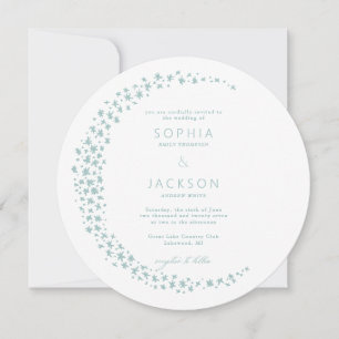 Zee Foam Moon Stars White Wedding Invitation Kaart