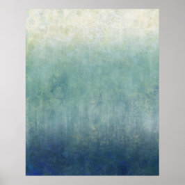 Zee Foam - Ocean Abstract Ombre Soft Blue Green Poster