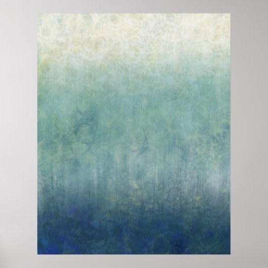 Zee Foam - Ocean Abstract Ombre Soft Blue Green Poster (Voorkant)