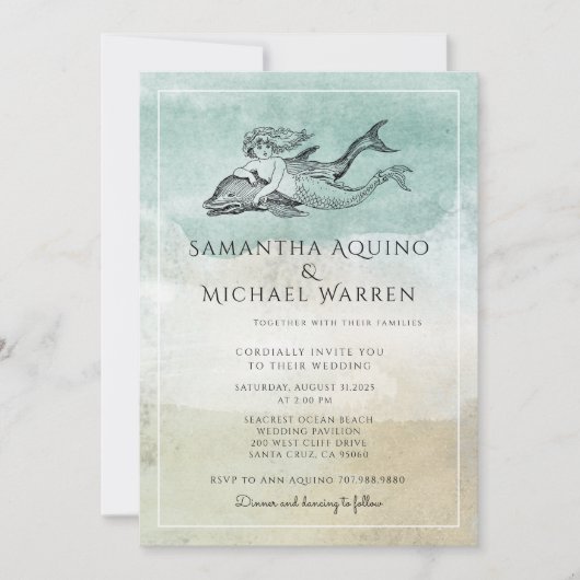 Zee Foam Ocean Beach Weddenschap Kaart (Voorkant)