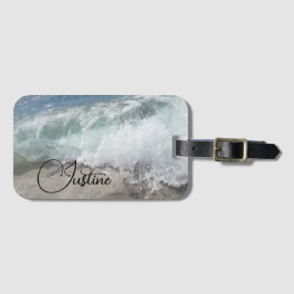 Zee Foam Ocean Wave gepersonaliseerd Bagagelabel
