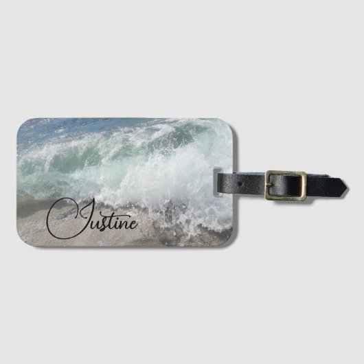 Zee Foam Ocean Wave gepersonaliseerd Bagagelabel (Voorkant (horizontaal))