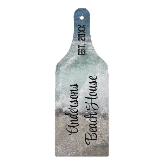 Zee Foam Ocean Waves Familienaam Keepsake Snijplank (Voorkant)