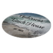 Zee Foam Ocean Waves Familienaam Keepsake Snijplank (Hoek)