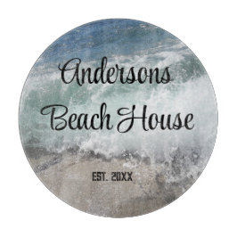 Zee Foam Ocean Waves Familienaam Keepsake Snijplank