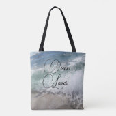 Zee Foam Wave Ocean Lover Gepersonaliseerd Tote Bag (Achterkant)