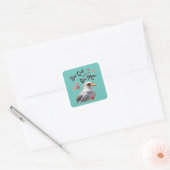 Zee Gal Op zoek naar Zee Man Vierkante Sticker (Envelop)
