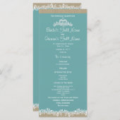 Zee Garland Aqua Trouwprogramma Programmakaart (Voorkant / Achterkant)