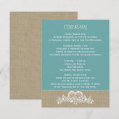 Zee Garland Beach Bruiloft Route Informatiekaartje (Voorkant / Achterkant)