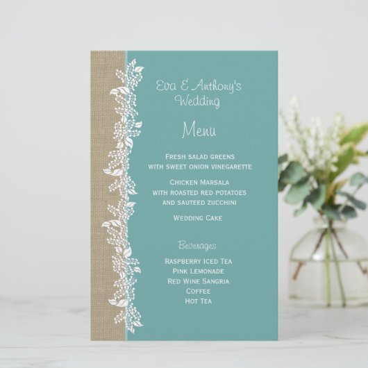 Zee Garland Blauwgroen menu (Staand voorkant)