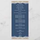 Zee Garland Navy Blue Trouwprogramma Programmakaart (Achterkant)