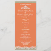 Zee Garland Tangerine en Burlap Trouwprogramma Programmakaart (Voorkant)