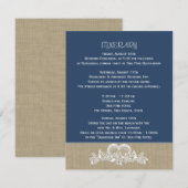 Zee Garland Tropical Beach Bruiloft Route Blauw Informatiekaartje (Voorkant / Achterkant)