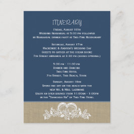 Zee Garland Tropical Beach Bruiloft Route Blauw Informatiekaartje