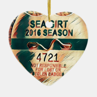 Zee Girt Beach Badge Keramisch Ornament