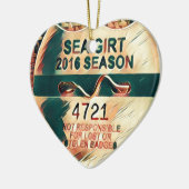 Zee Girt Beach Badge Keramisch Ornament (Links)