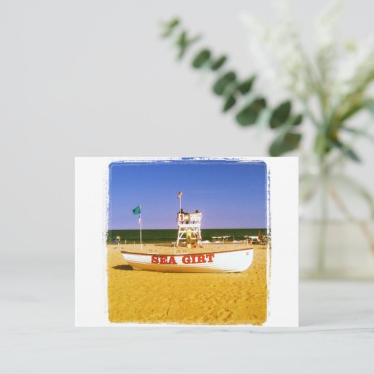 Zee Girt Lifeguard Boat Briefkaart (Staand voorkant)