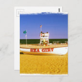 Zee Girt Lifeguard Boat Briefkaart (Voorkant / Achterkant)