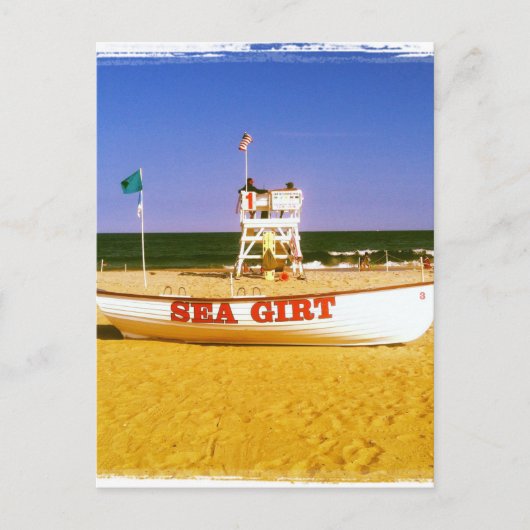 Zee Girt Lifeguard Boat Briefkaart (Voorkant)