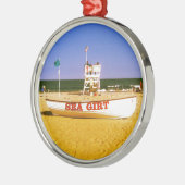 Zee Girt Lifeguard Boat Metalen Ornament (Links)