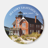 Zee Girt Lighthouse, New Jersey Round Magnet (Voorkant)