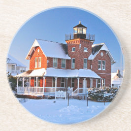 Zee Girt Lighthouse, New Jersey Sandstone Onderzet Zandsteen Onderzetter