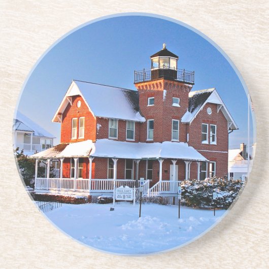 Zee Girt Lighthouse, New Jersey Sandstone Onderzet Zandsteen Onderzetter (Voorkant)