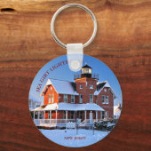 Zee Girt Lighthouse New Jersey Sleutelhanger (Voorkant)