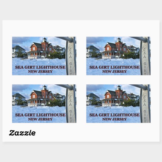 Zee Girt Lighthouse, New Jersey Stickers (Vel)