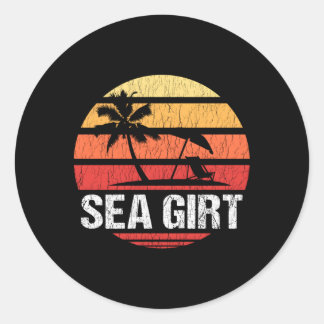 Zee Girt NJ Distress Beach Ronde Sticker