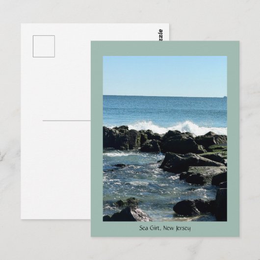 Zee Girt Ocean Rocks Briefkaart (Voorkant / Achterkant)