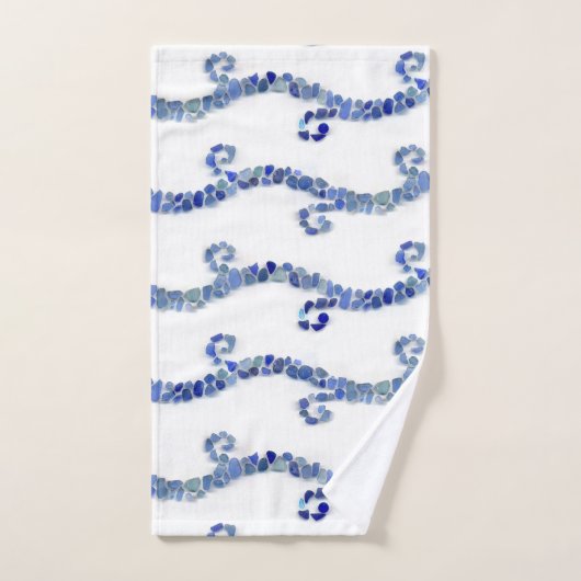 Zee glas - blauwe golven bad handdoek (Handdoek)